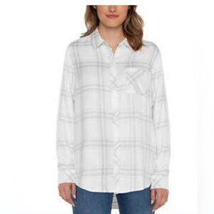 Soft Lightweight Flannel - White & Gray